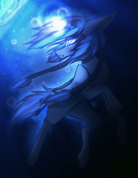 Size: 1661x2143 | Tagged: safe, artist:athenavolantis, oc, oc only, solo, underwater, water