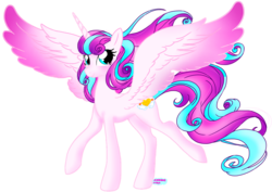 Size: 1754x1240 | Tagged: safe, artist:natsumi-nyan, princess flurry heart, alicorn, pony, g4, concave belly, cute, female, flurrybetes, mare, older, older flurry heart, simple background, slender, solo, spread wings, thin, transparent background