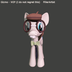 Size: 562x562 | Tagged: safe, artist:fillerartist, gizmo, earth pony, pony, g4, 3d, animated, blender, butt, male, plot, render, rotation, solo, wip