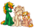 Size: 899x734 | Tagged: safe, artist:spacechickennerd, oc, oc only, oc:bog, oc:chickpea, oc:chocolate chip, father and daughter, mother and daughter, parent, parent:oc:bog, parent:oc:chocolate chip, parents:oc x oc, simple background, transparent background