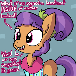 Size: 1280x1280 | Tagged: safe, artist:tjpones, plaid stripes, pony, g4, the saddle row review, braces, clothes, cute, dialogue, female, genius, missing cutie mark, open mouth, plaidabetes, solo