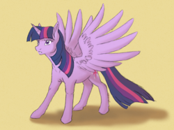 Size: 1200x892 | Tagged: safe, artist:kourabiedes, twilight sparkle, alicorn, pony, g4, female, simple background, solo, twilight sparkle (alicorn)