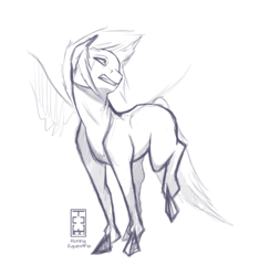 Size: 2920x3120 | Tagged: safe, artist:rocketfullofpainbows, artist:theonlywolf100, artist:two100, artist:wolfy100, oc, oc only, oc:spira, high res, honing equestria, lineart, monochrome, sketch, solo