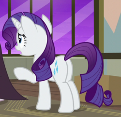 Size: 495x480 | Tagged: safe, screencap, rarity, pony, g4, spice up your life, butt, cropped, female, mare, plot
