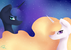 Size: 3496x2480 | Tagged: safe, artist:moon-wing, princess celestia, princess luna, g4, high res, yin-yang