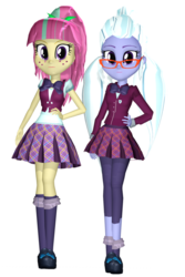 Size: 730x1095 | Tagged: safe, artist:frede15, sour sweet, sugarcoat, equestria girls, g4, my little pony equestria girls: friendship games, 3d, duo, female, lesbian, ship:sugarsweet, shipping, simple background, transparent background, vector