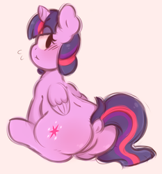 Size: 672x722 | Tagged: safe, artist:toroitimu, twilight sparkle, alicorn, pony, g4, butt, dock, female, looking back, misleading thumbnail, plot, raised tail, solo, tail, twibutt, twilight sparkle (alicorn)