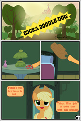 Size: 3254x4837 | Tagged: safe, artist:gutovi, applejack, pony, comic:why me!?, g4, comic, high res, rooster, sweet apple acres