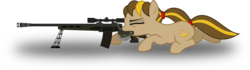 Size: 7151x2000 | Tagged: safe, artist:ruinedomega, oc, oc only, earth pony, pony, fallout equestria, fanfic:fallout equestria: to question fate, aiming, fanfic, fanfic art, female, gun, hooves, inkscape, mare, optical sight, pipbuck, ponyscape, prone, rifle, simple background, sniper rifle, solo, transparent background, vector, weapon