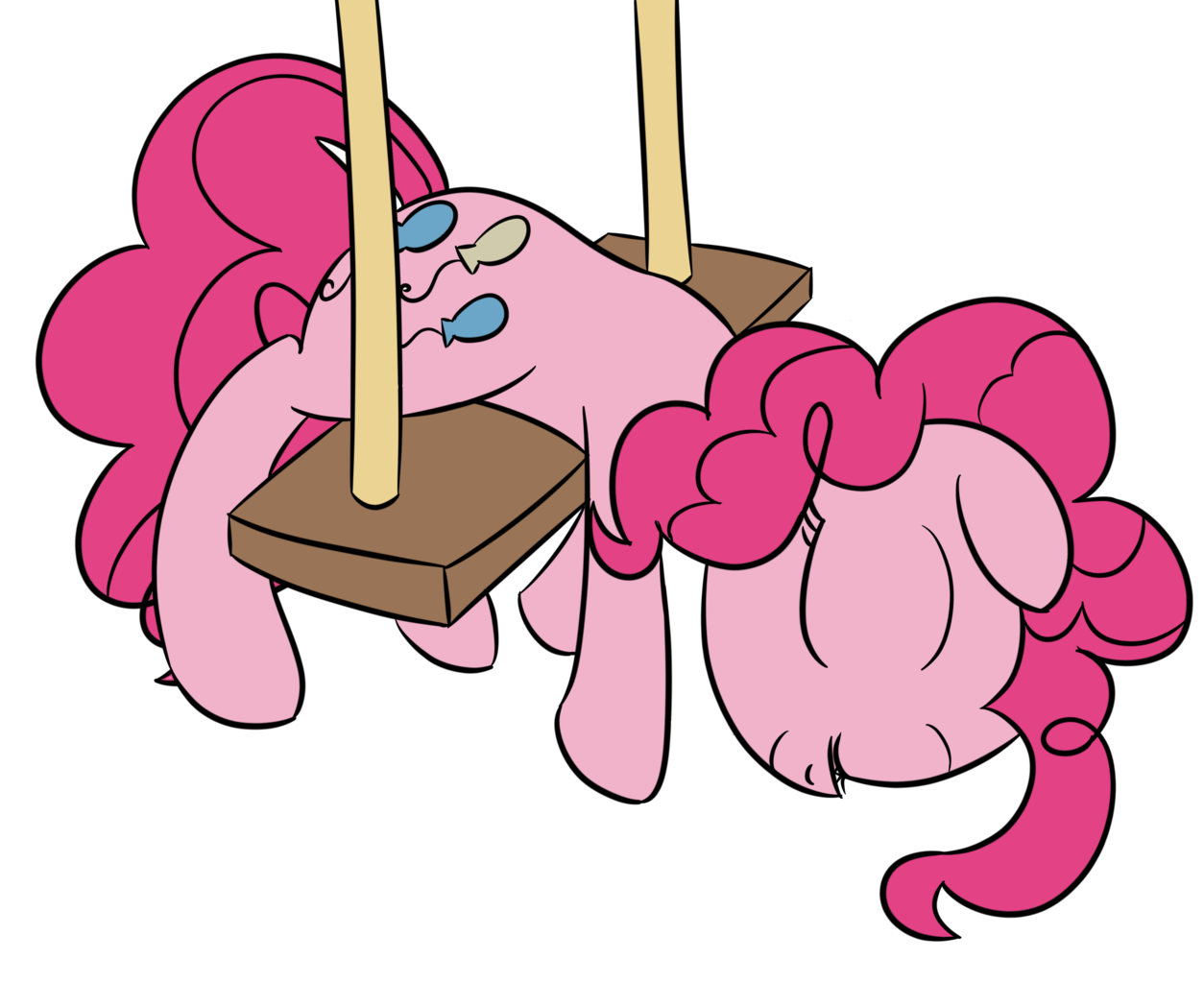 safe, artist:datapony, pinkie pie, female, sleeping, solo, swing.