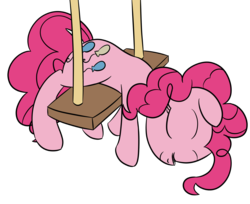 Size: 3000x2450 | Tagged: safe, artist:datapony, pinkie pie, earth pony, pony, g4, female, high res, simple background, sleeping, solo, swing, transparent background