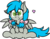 Size: 633x498 | Tagged: safe, artist:laptopbrony, oc, oc only, oc:darcy sinclair, pegasus, pony, bow, cute, eye clipping through hair, hair bow, heart, looking at you, sitting, solo, twin bows