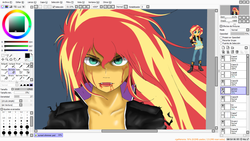 Size: 1366x768 | Tagged: safe, artist:minusclass, sunset shimmer, equestria girls, g4, female, solo