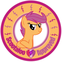 Size: 4000x4000 | Tagged: safe, scootaloo, pony, g4, approved, circle, cutie mark, female, seal of approval, simple background, solo, the cmc's cutie marks