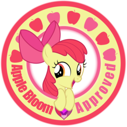 Size: 4000x4000 | Tagged: safe, apple bloom, earth pony, pony, g4, absurd resolution, adorabloom, approved, circle, cute, cutie mark, female, seal of approval, simple background, solo, the cmc's cutie marks, transparent background