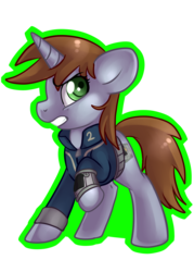 Size: 1444x2022 | Tagged: safe, artist:annakitsun3, oc, oc only, oc:littlepip, pony, unicorn, fallout equestria, clothes, fanfic, fanfic art, female, hooves, horn, jumpsuit, mare, pipbuck, simple background, smiling, solo, teeth, transparent background, vault suit