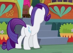 Size: 465x336 | Tagged: safe, screencap, rarity, pony, g4, spice up your life, butt, cropped, female, mare, plot
