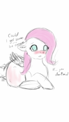 Size: 720x1280 | Tagged: artist needed, safe, fluttershy, g4, belly, blushing, female, lying down, pregnant, solo