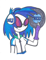 Size: 4800x6182 | Tagged: safe, artist:cartuneslover16, dj pon-3, vinyl scratch, equestria girls, g4, absurd resolution, crossover, female, monsters university, solo