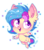 Size: 545x619 | Tagged: safe, artist:ipun, oc, oc only, oc:phyra, bat pony, pony, card, chibi, heart eyes, simple background, solo, transparent background, wingding eyes