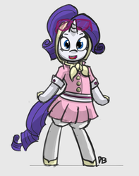 Size: 1280x1624 | Tagged: safe, artist:pabbley, rarity, pony, g4, bipedal, camping outfit, clothes, female, glasses, solo