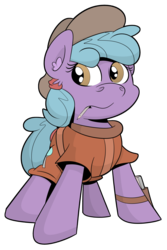 Size: 1559x2336 | Tagged: dead source, safe, artist:jittery-the-dragon, oc, oc only, oc:oracle, clothes, female, filly, hat, mouth hold, pencil, solo