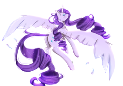 Size: 3000x2100 | Tagged: safe, artist:xkittyblue, rarity, alicorn, pony, g4, alicornified, beautiful, butt, female, high res, plot, race swap, raricorn, rearity, solo