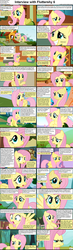 Size: 1282x4376 | Tagged: safe, angel bunny, fluttershy, pegasus, pony, comic:celestia's servant interview, g4, blush sticker, blushing, caption, comic, cs captions, dialogue, female, floppy ears, frown, interview, mare, this will end in crooks begging the cops to bring them in