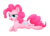 Size: 5000x3587 | Tagged: safe, artist:mirrorcrescent, pinkie pie, earth pony, pony, g4, cute, diapinkes, female, mare, open mouth, prone, simple background, solo, transparent background