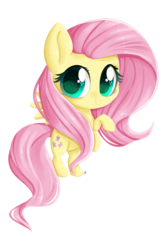 Size: 2000x3000 | Tagged: safe, artist:dari-draws, fluttershy, g4, chibi, female, high res, rearing, simple background, solo, starry eyes, transparent background, wingding eyes