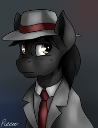 Size: 900x1170 | Tagged: safe, artist:whitepone, oc, oc only, oc:hard boiled, fanfic:starlight over detrot: a noir tale, bust, detective, fanfic art, portrait, solo
