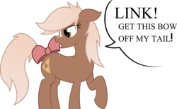 Size: 5009x3091 | Tagged: safe, artist:plone, earth pony, pony, bow, epona, female, mare, ponified, simple background, solo, tail bow, the legend of zelda, transparent background, unamused