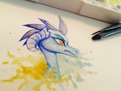 Size: 1280x960 | Tagged: safe, artist:glacierclear, princess ember, dragon, g4, female, solo, traditional art, watercolor painting