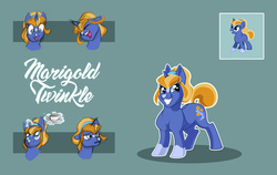 Size: 3537x2235 | Tagged: safe, artist:vindhov, oc, oc only, oc:marigold twinkle, pony, unicorn, coat markings, cup, eyes closed, facial markings, female, filly, high res, magic, offspring, parent:sunburst, parent:twilight sparkle, parents:twiburst, simple background, snip (coat marking), socks (coat markings), solo, star (coat marking), teacup, teal background