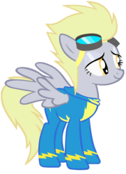 Size: 760x1052 | Tagged: safe, artist:blah23z, color edit, edit, derpy hooves, spitfire, pegasus, pony, g4, clothes, colored, female, goggles, mare, recolor, show accurate, simple background, solo, wonderbolts, wonderbolts uniform
