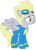 Size: 760x1052 | Tagged: safe, artist:blah23z, color edit, edit, derpy hooves, spitfire, pegasus, pony, g4, clothes, colored, female, goggles, mare, recolor, show accurate, simple background, solo, wonderbolts, wonderbolts uniform