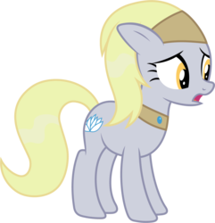Size: 1024x1063 | Tagged: safe, artist:blah23z, color edit, edit, aloe, derpy hooves, pegasus, pony, g4, colored, female, mare, recolor, simple background, solo
