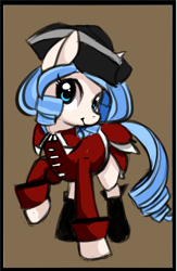 Size: 622x955 | Tagged: safe, artist:starshinebeast, oc, oc only, oc:opuscule antiquity, pony, unicorn, british, clothes, female, hat, line infantry, mare, red coat, redcoats, sketch, solo, tricorne, uniform