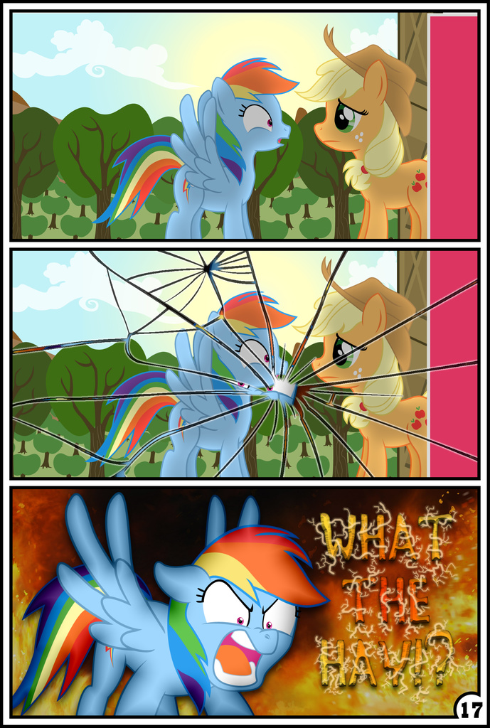artist:gutovi, applejack, rainbow dash, pony, comic:why me!?, absurd resolu...