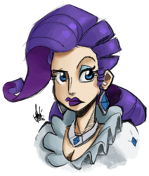 Size: 500x589 | Tagged: safe, artist:theartrix, rarity, human, g4, colored sketch, female, humanized, lipstick, purple lipstick, simple background, sketch, solo, transparent background