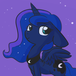 Size: 1280x1280 | Tagged: safe, artist:tjpones, princess luna, pony, g4, female, floppy ears, smiling, solo