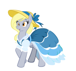 Size: 1080x1007 | Tagged: safe, artist:moostargazer, derpy hooves, pegasus, pony, g4, clothes, dress, female, mare, simple background, solo, transparent background