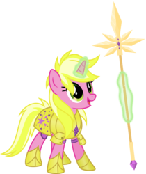 Size: 4442x5283 | Tagged: safe, artist:osipush, sunshine smiles, g4, absurd resolution, alternate universe, armor, heroes of might and magic, levitation, magic, open mouth, ponies of flight and magic, simple background, smiling, solo, telekinesis, transparent background, vector, weapon