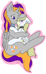 Size: 820x1305 | Tagged: safe, artist:otpl, oc, oc only, oc:rothstein, alicorn, pony, alicorn oc, choker, collar, cuddling, female, femboy, male, oc x oc, shipping, snuggling, straight