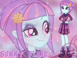Size: 1024x768 | Tagged: safe, artist:natoumjsonic, sunny flare, equestria girls, g4, my little pony equestria girls: friendship games, wallpaper