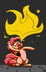 Size: 1225x1920 | Tagged: safe, artist:pabbley, pinkie pie, earth pony, pony, g4, bipedal, female, fire, fire breath, solo