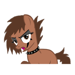 Size: 894x894 | Tagged: safe, artist:motownwarrior01, oc, oc only, oc:dust, earth pony, pony, choker, lidded eyes, looking at you, open mouth, simple background, solo, spiked choker, tattoo, transparent background