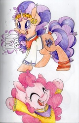 Size: 1872x2919 | Tagged: safe, artist:cutepencilcase, pinkie pie, saffron masala, g4, spice up your life, traditional art