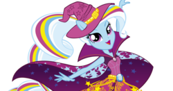 Size: 807x424 | Tagged: source needed, safe, artist:sugar-loop, trixie, equestria girls, g4, my little pony equestria girls: rainbow rocks, box art, cropped, female, simple background, solo, transparent background, vector