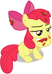 Size: 6000x8500 | Tagged: safe, artist:caliazian, apple bloom, earth pony, pony, g4, somepony to watch over me, .ai available, absurd resolution, adobe illustrator, adorabloom, apple bloom's bow, behaving like a cat, blank flank, bow, cute, female, filly, foal, hair bow, licking, simple background, solo, tongue out, transparent background, vector